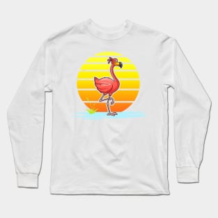 flamingo cartoon Long Sleeve T-Shirt